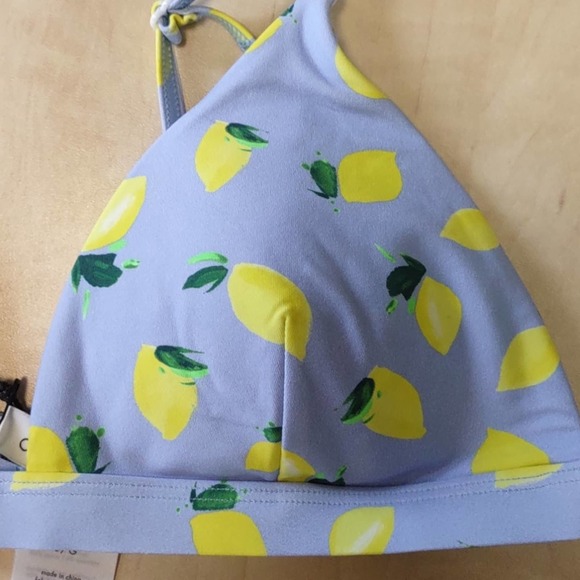 Onia Danni Lemon Toss Triangle Bikini Top L - Picture 6 of 10